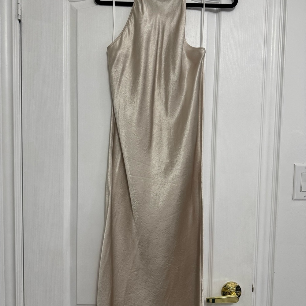 BABATON Satin Cream Backless Dress - Picture 2 of 7